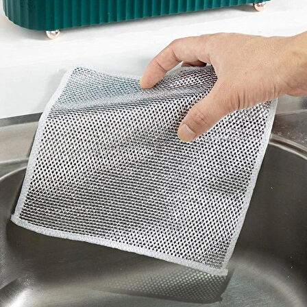 5 Adet Çok Fonksiyonlu Çizmeyen Tel Bulaşık Bezi Bulaşık Havlusu Bulaşık Temizlik Ovma Bezi (5224)