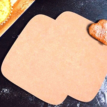 100 Adet Air Fryer Pişirme Kağıdı Tek Kullanımlık Yağ Su Geçirmez Yapışmaz Deliksiz Düz Kare Model (5224) AZ-52241912550