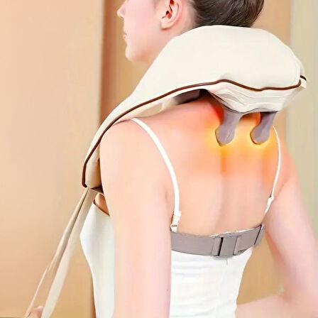 Elektrikli Boyun ve Sırt Masaj Aleti Kablosuz Boyun ve Omuz Yoğurma Masaj Yastığı (5224)