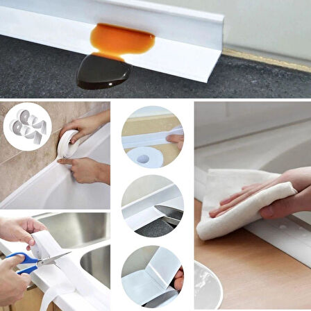 Su Sızdırmaz Banyo Mutfak Lavabo Küvet İzolasyon Şerit Bant,Lavabo Kenar Bandı 3.2 mt x 38 mm (5224)