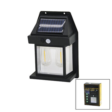 2 LAMBA SOLAR - SENSÖRLÜ APLİK DUVAR LAMBASI DIŞ MEKAN 5.5V - 1W - 1800mAh (5224)