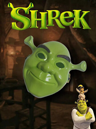 Yeşil Shrek Maskesi 21x25 cm (5224)