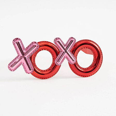 Kırmızı Renk Xoxo Yazılı Parti Gözlüğü 17x7 cm (5224)