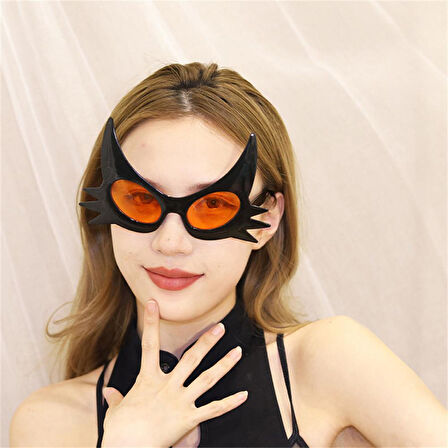 Siyah Renk Bıyık Tasarımlı Kedi Gözlüğü 19x11 cm (5224)