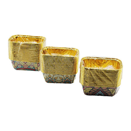 20 PCS GOLD - FOLYOLUDİKDÖRTGEN - KALIN MUFFİN KAĞIT KEK KAPSÜLÜ (5224)
