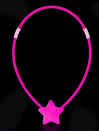 Glow Stick Yıldız Kolye - Glow Kolye - Glow Stick Partisi Yıldız Kolye 6 Adet (5224)