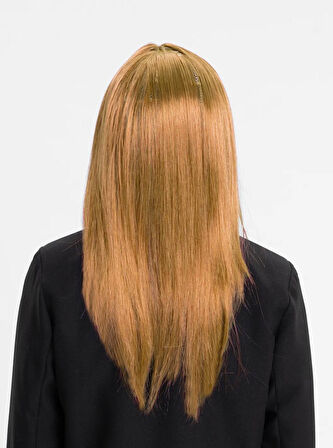 Altın Renk Düz Kesim İçi Astarlı Uzun Parti Peruğu Takma Saç (5224) AZ-522489Gosa4920