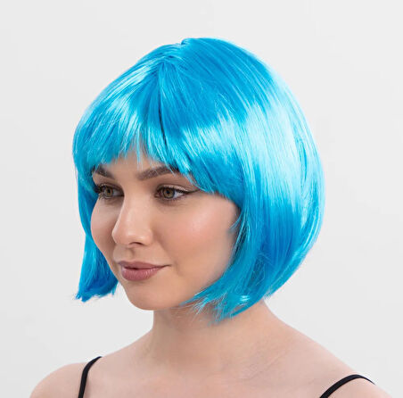 Turkuaz Renk Parti Peruğu Küt Saç (5224) AZ-52246199900