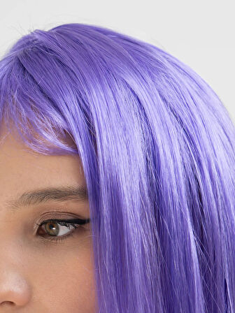 Mor Renk Uzun Düz Parti Peruğu (5224) AZ-52246664870