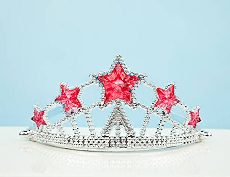 Kırmızı Yıldız Taşlı Plastik Kraliçe Prenses Elsa Tacı Çocuk Boy (5224) AZ-522489Gosa4835