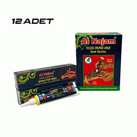 12 ADET AL NAJAM SİYAH TÜP KINA 30GR (5224)
