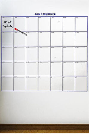 Aylık Planlayıcı Manyetik Duvar Stickerı Takvim Plan Çizelgesi (5224)