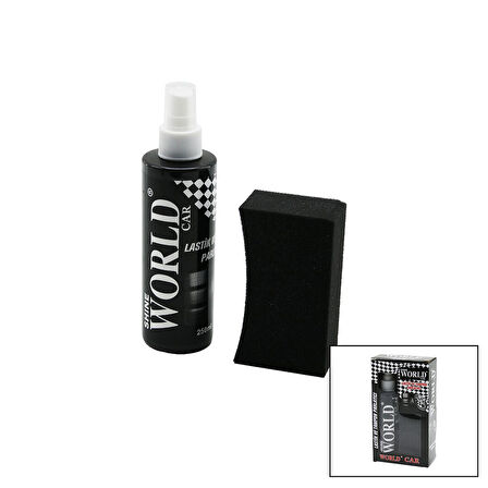 SHINE WORLD CAR  LASTİK - TAMPON  PARLATICI SPREY SETİ  PLASTİK ŞİŞE   250ML ± %10 PARLATMA SÜNGERİ (5224)