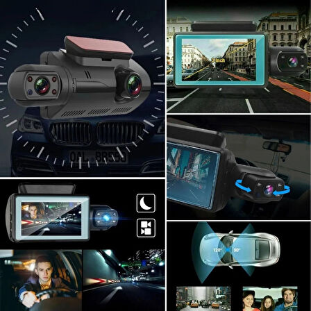 Araç İçi &amp;amp; Dışı Çift Lensli WiFi Kamera – 1080P HD,Gece Görüşlü, G-Sensörlü DVR Dashcam (5224)