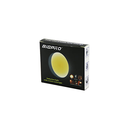SENSÖRLÜ=0--3MT  USB ŞARJLI  SARI LED YUVARLAK LAMBA ÇAP: 8.3CM - KALINLIK: 2CM (5224)