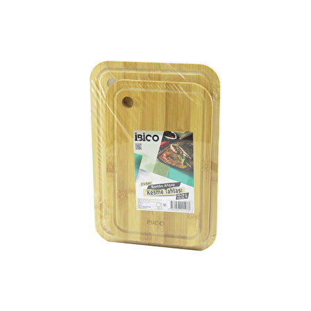 2PCS SETOVAL KENARLI - YUVARLAK DELİKLİ AHŞAP BAMBU KESİM PANOSU - KESME TAHTASI 18X28X1CM--22X32X1CM (5224)