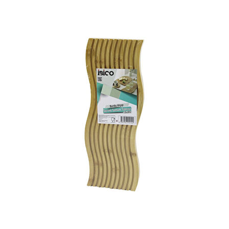 DALGALI ŞEKİLLİ - KANALLI  ÇİFT TARAF=DÜZ - KANALLI AHŞAP BAMBU SERVİS SUNUM TAHTASI  17 X 39 X 1.5CM (5224)