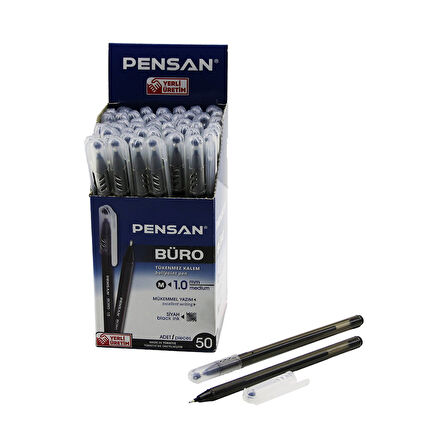 50 ADET PENSAN BÜRO SİYAH TÜKENMEZ KALEM M-MEDİUM - 1.0MM UÇ (5224)