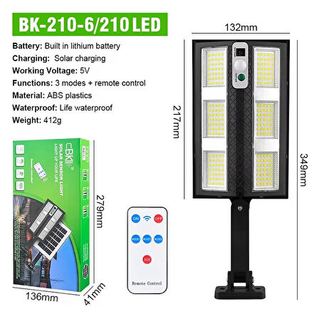 Hareket Sensörlü IP65 Güneş Enerjili LED Spot Kumandalı (5224)