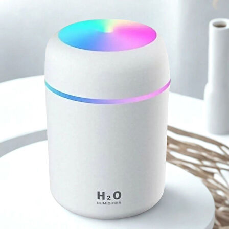 Usb Rengarenk Işıklı 300 ml Ulrasonik Hava Nemlendirici Buhar Makinesi Ve Hava Aroma Difüzörü (5224)