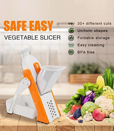 Çok Amaçlı Basmalı Sebze Dilimleyici Doğrayıcı Mandolin Brava Spring Slicer Kitchenmate (5224) AZ-522489GTA17097