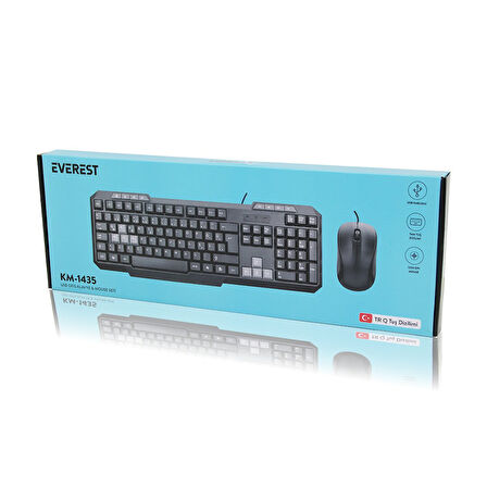 USB KABLOLU KLAVYE - MOUSE SET Q KLAVYE 1200DPI MOUSE KM-1435 (5224)