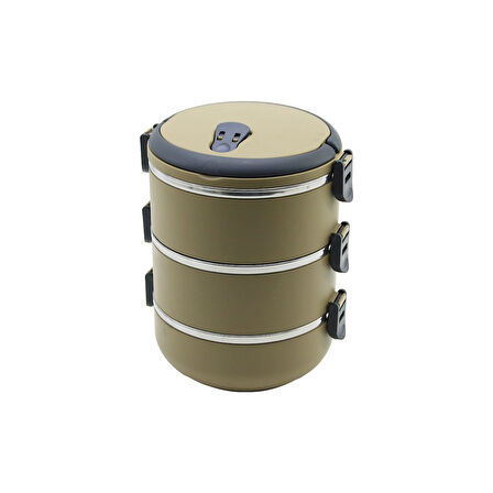 KAHVERENGİ 3LÜ SEFER TASI SAKLAMA KABI 1.8LT (5224)