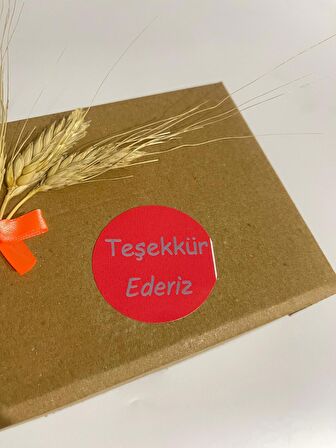 Teşekkür Ederiz Yuvarlak Yapışkanlı Etiket 5x5 cm 100 adet