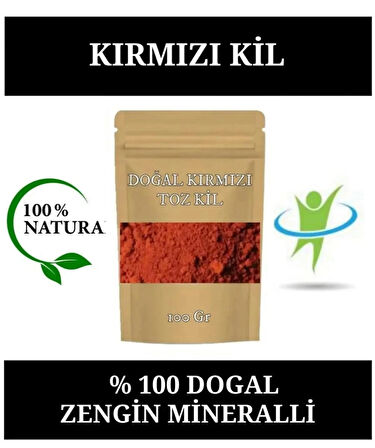 KIRMIZI KİL DOĞAL YÜZ MASKESİ KIRMIZI KİL MASKESİ KIRMIZI TOZ KİL 100 GR.