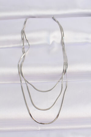 316L Çelik Gümüş Renk İtalyan Zincir Çoklu Kolye