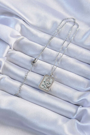 316L Çelik Zincir Gümüş Renk Zirkon Taşlı Aslan Figürlü Tarot Kolye