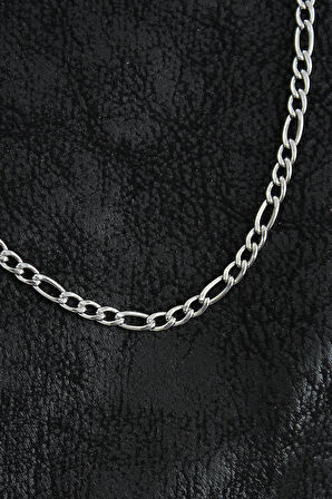 316L Çelik Klasik Figaro Zincir Model Gümüş Renk Erkek Kolye