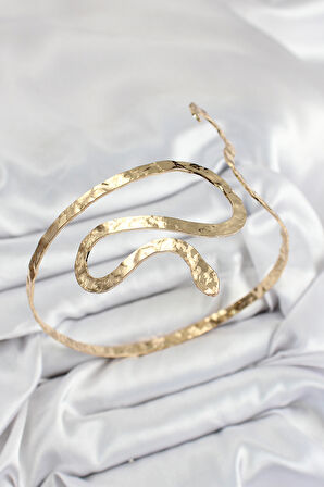 Pirinç Yılan Model Gold Renk Kadın Pazu Bileklik