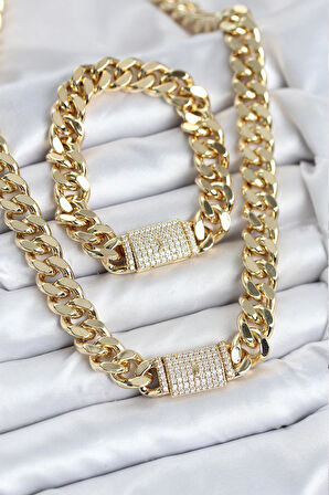 Xuping Gurmet Gold Renk Kolye ve Bileklik Seti EB-BKO10629