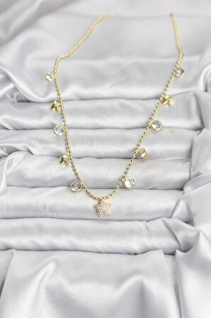 Pirinç Gold Renk Yıldız Model Kadın Kolye EB-BKO10640
