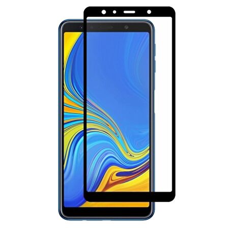 Smcase Samsung Galaxy A7 2018 Gard Ultra Sert Silikonlu Kılıf  Tam Kapatan Cam
