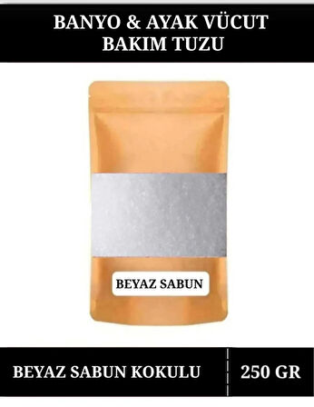 250 gr BEYAZ SABUN KOKUSU Banyo Tuzu Küvet & Jakuzi Tuzu Manikür & Pedikür Tuzu & Ayak Bakım Tuzu.