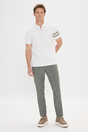 Slim Fit Dar Kesim %100 Pamuk Polo Yaka Tişört