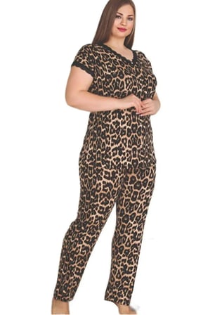 Lady Kısa Kollu Büyük Beden Pijama Takımı 10805