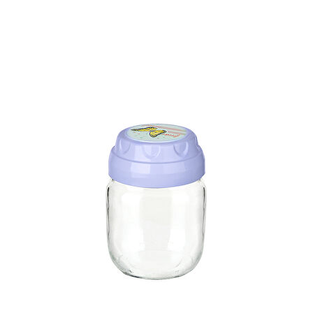 3lü Set Vintage Dekoratif Desenli Cam Kavanoz 425ml - 14,3 oz