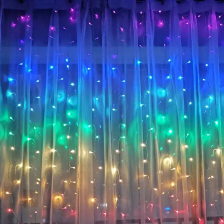 Perde Led  240 Ledli 8 Fonksiyonlu Dekor Lambası RGB