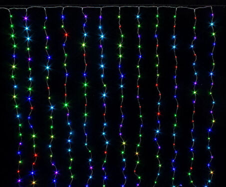 Perde Led  240 Ledli 8 Fonksiyonlu Dekor Lambası RGB