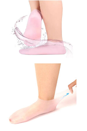 1 çift silikon jel topuk nemlendirici çorap ayak bakımı çatlama koruyucu krem çorabı