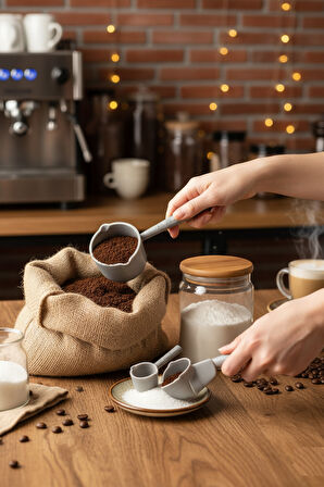 Ölçü Kaşığı Şeker Kahve Un Erzak Ölçü Kaşığı - 3 lü Ölçü Kaşığı