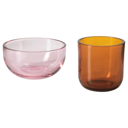 TALLTITA kahverengi-pembe tealight mumluk
