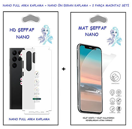 Oppo A55 MAT ŞEFFAF Nano Ekran Koruyucu + FULL Arka Kaplama Ultra İNCE Esnek Hd Şeffaf