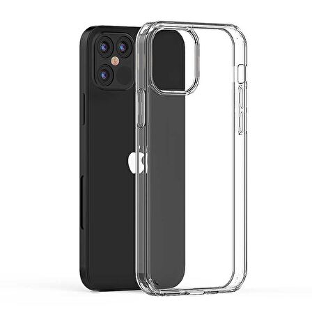 Gpack Apple iPhone 12 Pro Max Kılıf Coss Şeffaf Sert KapakNano Glass