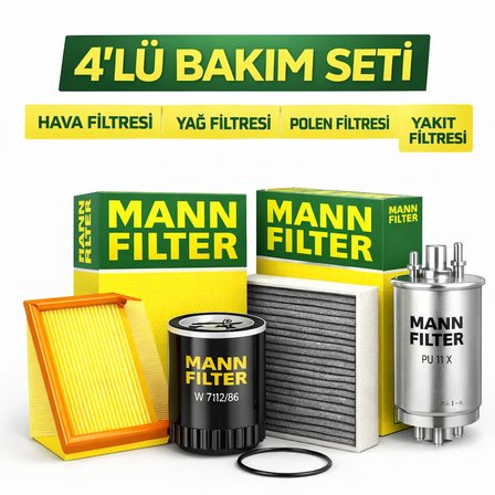 MANN Opel Insignia 2.0 Dizel 170 HP Filtre Bakım Seti (2015-2017) 4 Lü