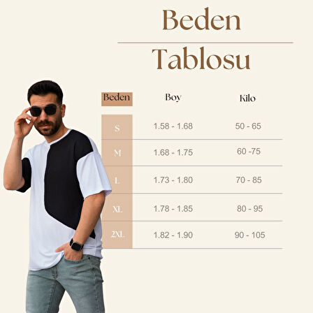 Tişört Erkek Parçalı Desen Regular Fit Bisiklet Yaka Bürümcük Tshirt Erkek T-Shir