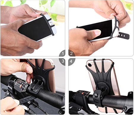 Esnek Silikon Örümcek Bisiklet Telefon Tutucu (5332)